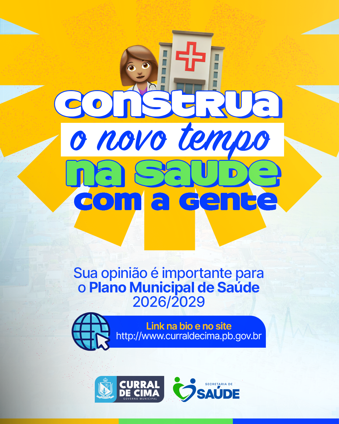 Participe da Consulta Pública do Plano Municipal de Saúde 2026–2029 de Curral de Cima; veja como!
